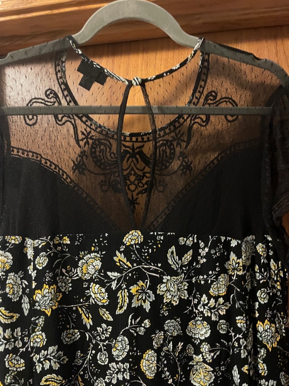 torrid Black Floral Lace Yoke Mini Dress - Picture 5 of 13